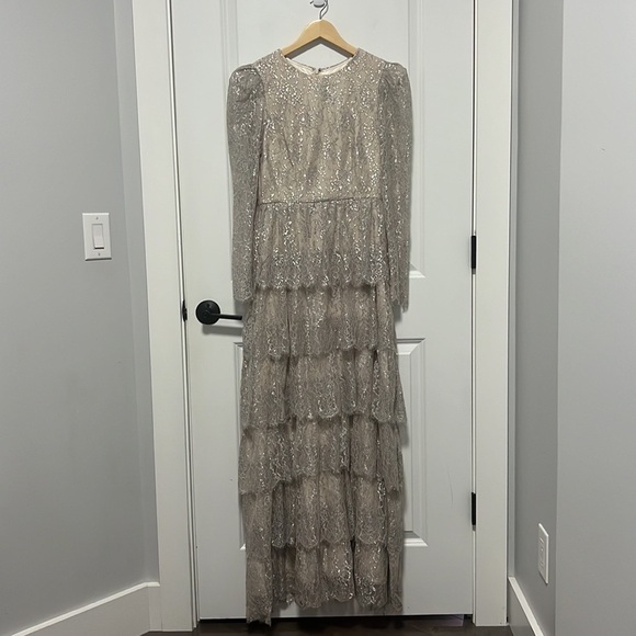 NWT Antonio Melani × Born on Fifth Clara Metallic
Tiered Ruffle Maxi Dress US 2 - Picture 3 of 9
